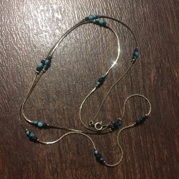 Turquoise Gypsy Silver Sea Necklace - Picture 1 of 8